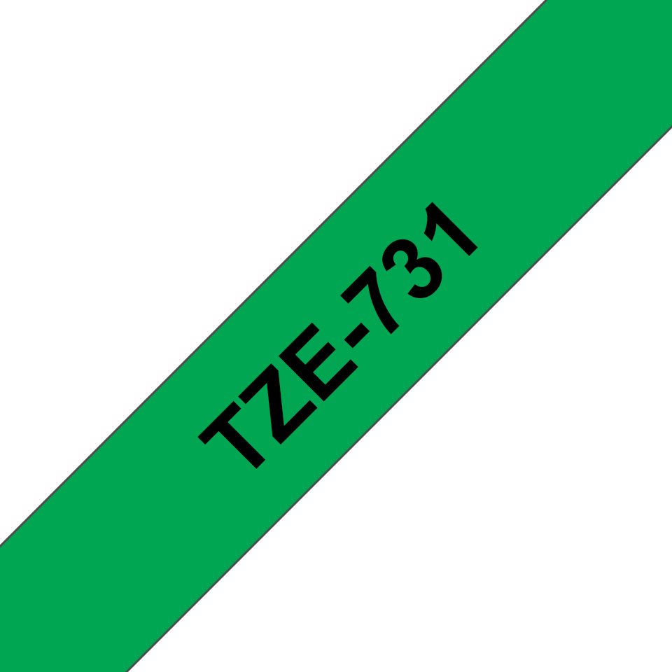 Brother TZe-731 Schriftband – schwarz auf grün